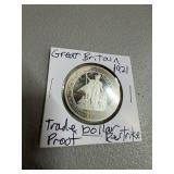 1921 Great Britain Trade Dollar Proof Restrike