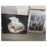 2pc Print Lot: Money Still Life & New York City
