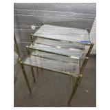 3 Brass and Glass Nesting Tables