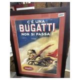 Framed Bugatti Italian Advertisement Poster 20x26"