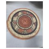 African Tribal Coiled Flat Basket