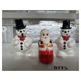 3 Vintage Plastic Christmas Figures