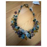Bohemian Czech Crystal Necklace, 17"