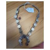 Roosevelt Dimes Squash Bead Necklace 22"