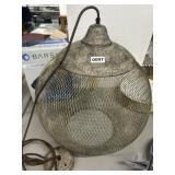 Metal Mesh Hanging Light Fixture, 21x18"