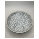 Blue and White Porcelain Bowl with Geometric Patte