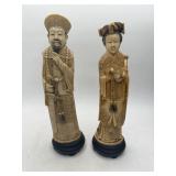 11" Carved Asian Figures