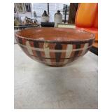 Handcrafted Sienna Plaid Ceramic Bowl