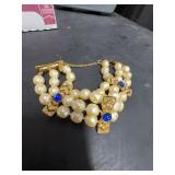Miriam Haskell Faux Pearl and Rhinestone Necklace