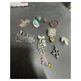 925 Silver Jewelry and Pins Collection