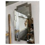Beveled Art Deco Style Wall Mirror, 24x52"