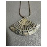 Sterling Silver Fan Pendant Necklace, España