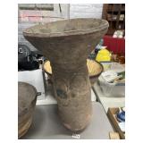 Handmade Ceramic African Drum-Shaped Vessel