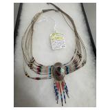Hopi Signed Sterling Silver 10-Strand Necklace