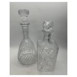 13-Inch Cut Glass Decanters with Stoppers