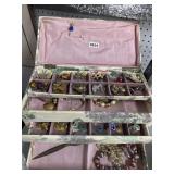 Floral Jewelry Box with Assorted Costume Jewelry