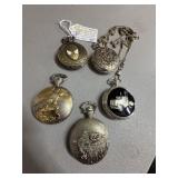 5 Themed Quartz Pocket Watches