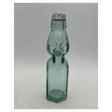 Aqua Glass Codd-Style Soda Bottle with Marble Stop