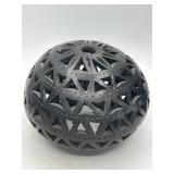 Pierced Black Clay Decorative Bowl