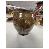 Glazed Stoneware Pot, 6 Inch Height