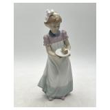 Lladro 8" Porcelain Girl with Cake Figurine