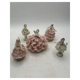 German Dresden Porcelain Lace Figurines Group