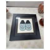 Framed Handmade Embroidered Textile Pockets