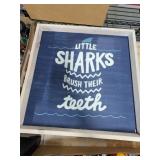 18x18 Framed Little Sharks Wall Art
