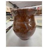 Brown Glazed Stoneware Pottery Jar