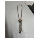 Multi-Stone Silver-Tone Metal Necklace