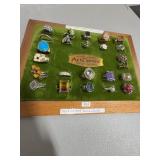 24 Sterling Silver Rings with Gemstones and Enamel