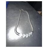 Zinc Necklace with 5 Large Rhinestones