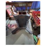 Wooden Table Pedestal Base with Turned Accents