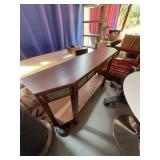 Wood Console Table with Drawer and Shelf