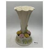 Belleek Ireland 11" Porcelain Floral Trumpet