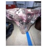 Pink and Clear Murano Style Art Glass Vase