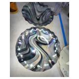 Iridescent Swirl Art Glass Bowls