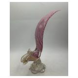 Murano Art Glass Bird Figurine, 12 Inch