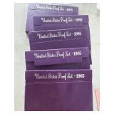 Five 1985 U.S. Mint Proof Coin Sets