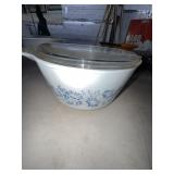 Pyrex Blue Cornflower Pattern Glass Casserole Dish