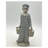 Lladro 9" Porcelain Figure Boy with Buckets