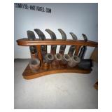 Wooden Pipe Stand With Seven Smoking Pipes