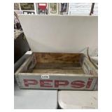 Pepsi Wooden Soda Crate with Metal Trim