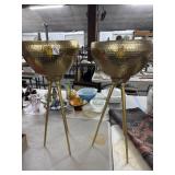 Hammered Metal Plant Stands, 29" Tall