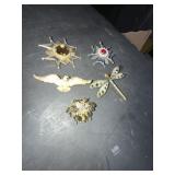 Costume Brooches, Two Signed (WEISS, Boucher)
