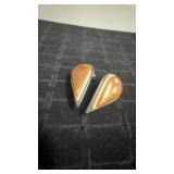 Yves St. Laurent Hammered Copper Clip Earrings