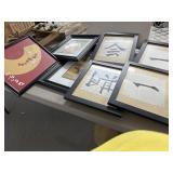 7 Piece Art Print Lot with Japanese Themes in Fram