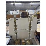 Vintage Brass and Cut Glass Table Lamps