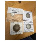 Silver Coin Lot: Barber, Shilling, Franc, Dme