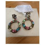 Hollycraft 1953 Rainbow Rhinestone Clip-On Dg